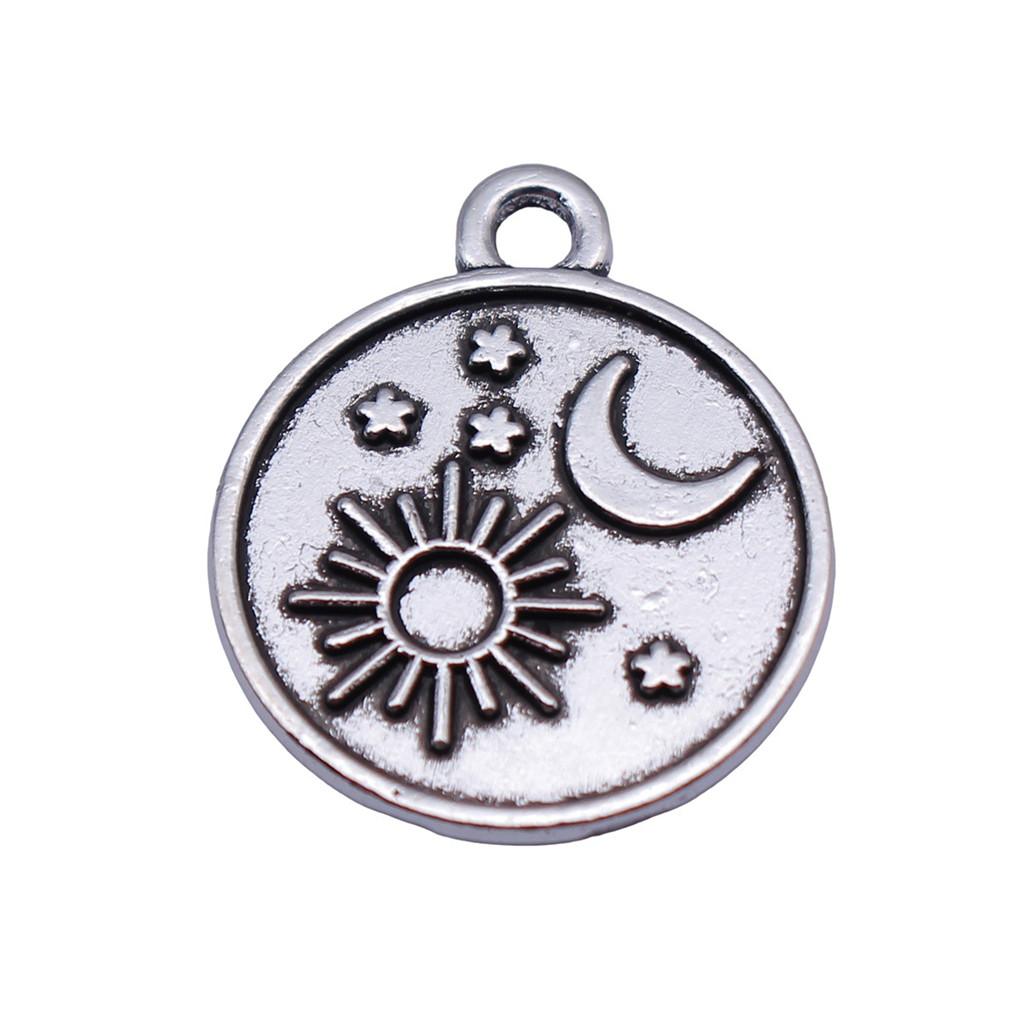 Sun And Moon Face Charms Multi Color Alloy Pendants For Celestial Themed Jewelry