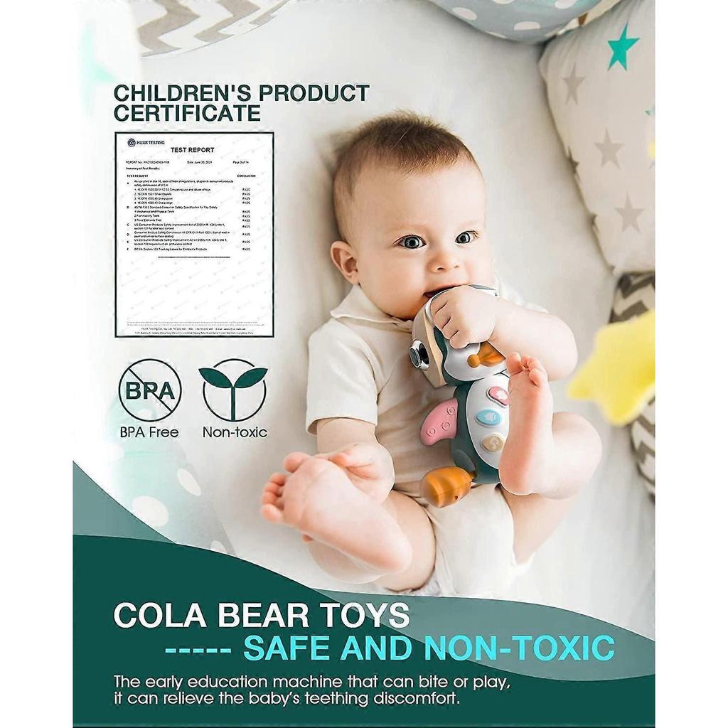Cola Bear Baby Musical Toys 6 to 12 Months, Infant Crawling Toys for Boys and Girls with Music and LED Lights, Learning Dancing Singing and Walking To