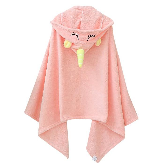 Badekåpe med hette i korallfleece for barn - Sommer babyhåndkle og kappe for svømming