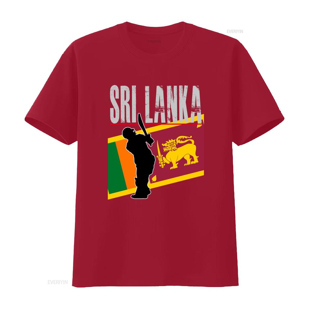 Sri Lanka Flagge Cricket Spieler T-Shirt für Fielder Bowler Bats Unisex Unterstützer Stilvolles und Patriotisches Design vintage