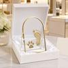 Baby Pet Keepsake Frame, DIY Sea Sand Newborn Baby Hand Footprint Kit, Metal Pressed Picture Frame, Floating Cat Dog Paw Print Display Kit