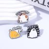 Xiaomi Chubby Tabby Cat Seriously Enamel Pin Screaming White Cat Mouth Wide Open AAAAAA Brooch Bag Lapel Badge Jewelry Gift for Friends