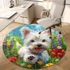 1pc Anime Design Round Carpet Office Chair Mat, Non Slip Rug for Home Decor, All Seasons