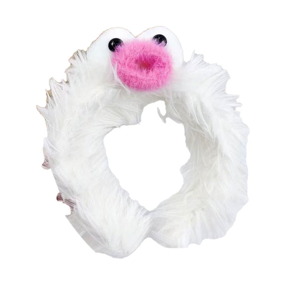 Funny Furry Monster Headband with Big Eyes, Plush Cartoon Headdress for Women Adults Face Washing & Party Wear Costume Cosplay