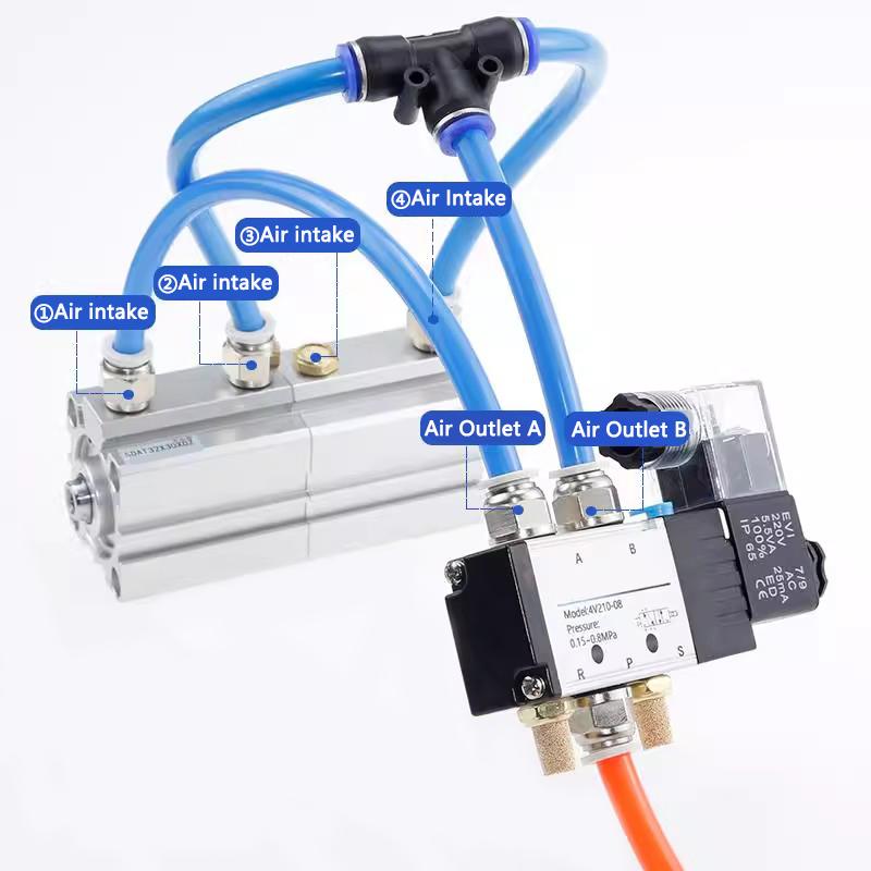 SDAT Pneumatic Cylinder SDAT 20/25/32/40/50/63/80/100 Double Force High Thrust Female Thread Type Magnetic Thin Cylinder