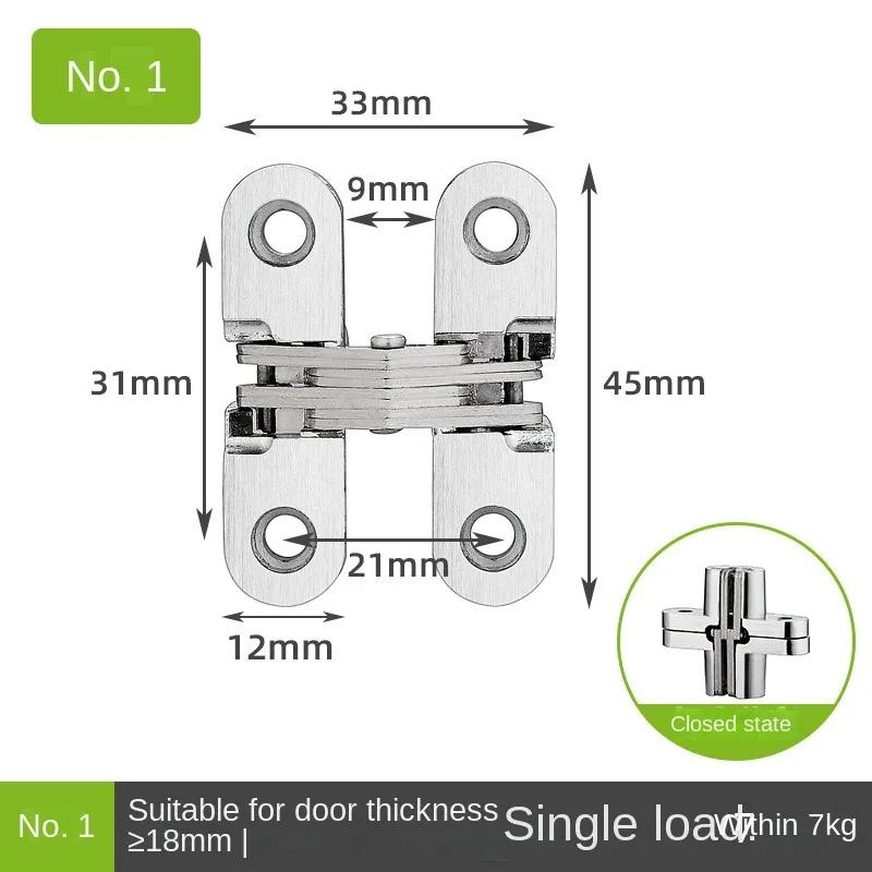 Hidden Gate Hinge Stainless Steel Invisible Hinges Concealed Barrel Wooden Box 180 Degree Folding Heavy Duty Built-in Door Hinge