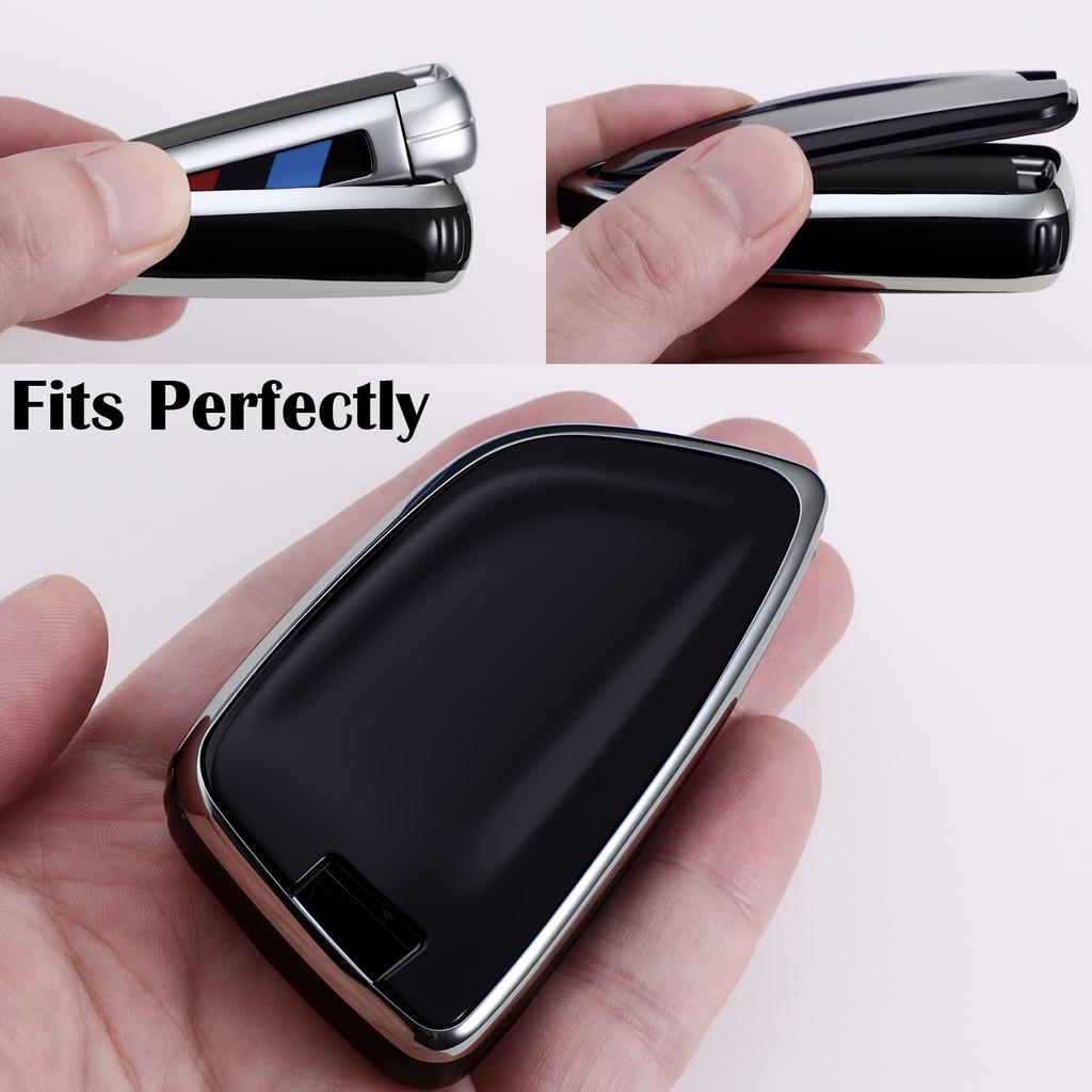 Sleek Tpu Key Case Fits For Bmw M8 X1 X2 X3 X5 540I 750I 3 Series Car Key Remote Key Fob Protector