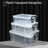 Manufacturer's Clear Low-Profile Under-Bed Storage Box for Clothes.