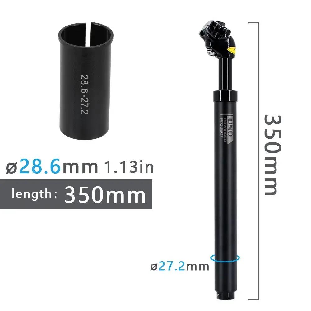 UNO Mtb Bike Shock Absorber 350mm Suspension Seatpost 27.2/28.6/30/30.4/30.8/30.9/31.6/33.9mm for Dropper Seatpost Bicycle Parts