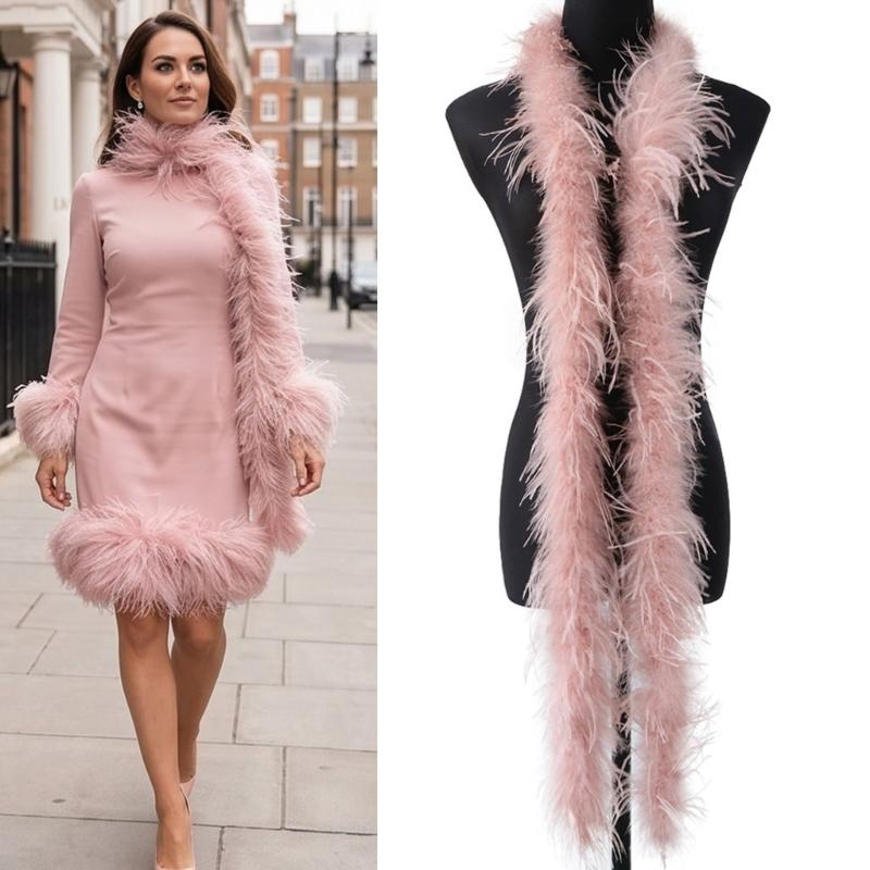Stylish Ostriches Plumage Neck Wrap For Outfits And Home Decoration