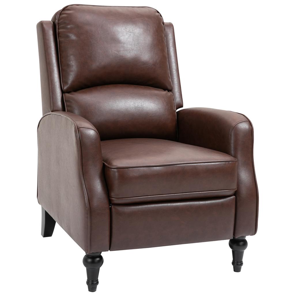 Manual Reclining Relax Armchair 90 Degrees and 150 Degrees In Leather