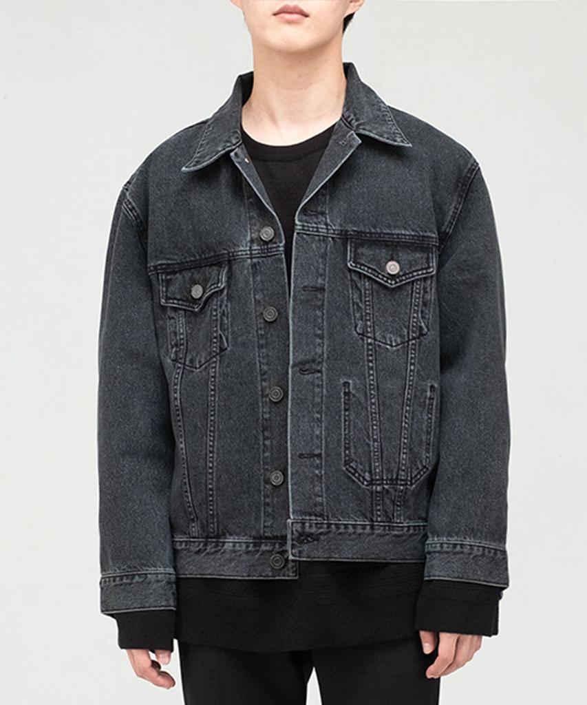 Branded 2001 Slow Worker Denim Wash Jacket [Black Indigo]