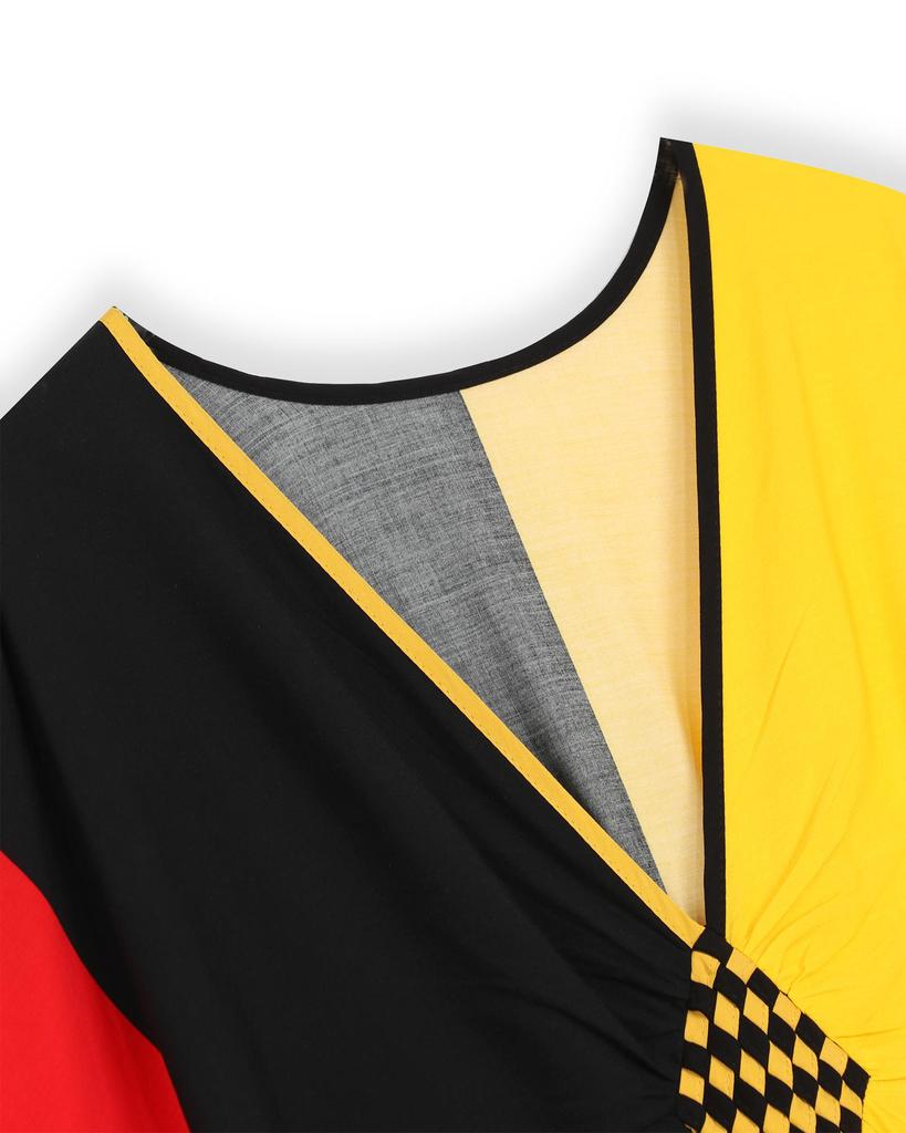 EDOLYNSA Caftán de talla grande para mujer, Vestido largo playero multicolor de verano, ropa para el hogar, traje de baño, caftán holgado