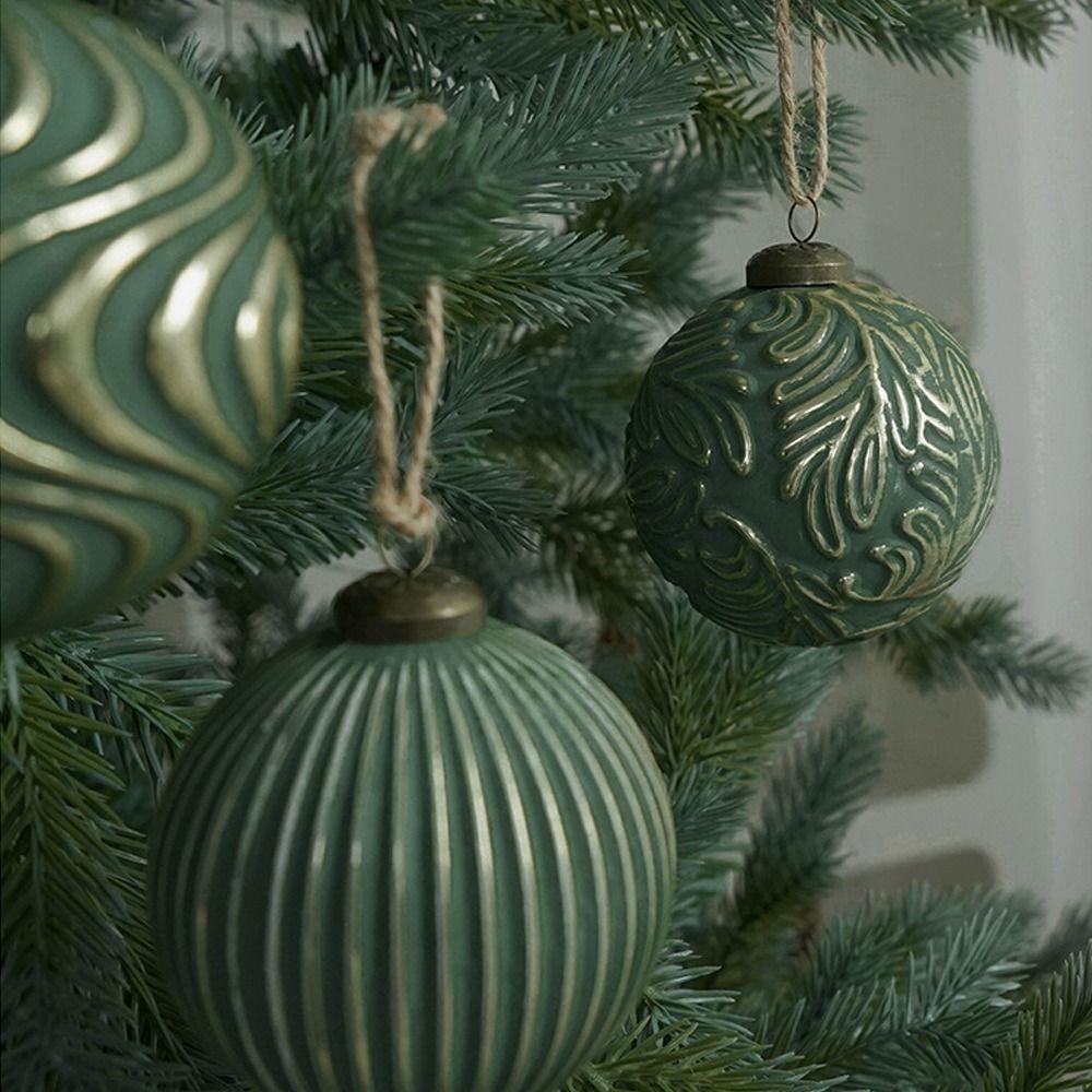 12pcs Shatterproof Christmas Tree Ball Pendant Retro Xmas Tree Ornaments Hotel Mall