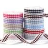 5Yards Wavy Lace Checkered Ribbon Colorful Plaid Satin Ribbon For Flower Gift Packaging DIY Clothing Accessories Home Decoration