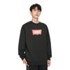 Levis Denim Wanderer Series Logo Print Ribbed Crew Neck Loose Comfortable Long Sleeve Sweatshirt Men sweatshirt Black 0018N-0002