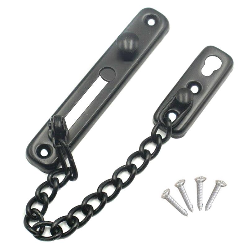 Solid Stainless Steel Safety Guard Lock Catch Strong Security Door Anti-theft Chain With Screws