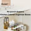 Pull Out Cabinet Organizer Fixed with Adhesive Nano Film Punch-free Heavy Duty Slide Pantry Shelves Sliding Drawer Shelf for Kitchen Living Room