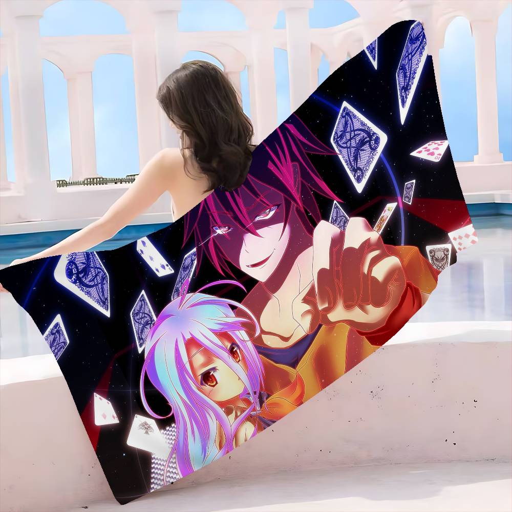 Game No Game No Life Big Microfiber Beach Towels Quick Dry Towel Sand Beach Towels Pool Towel for Travel Swim Pool Yoga
