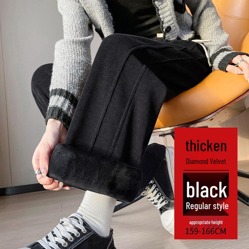 

Women s Fleece-Lined Wide-Leg Pants: Slim-Fit Petite Chenille for Autumn & Winter XL for 123-135 jin