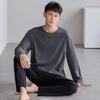 Men's Pure Cotton Pajama Set, 2025 Spring/Autumn Collection: Long Sleeve Top & Pants for Winter.