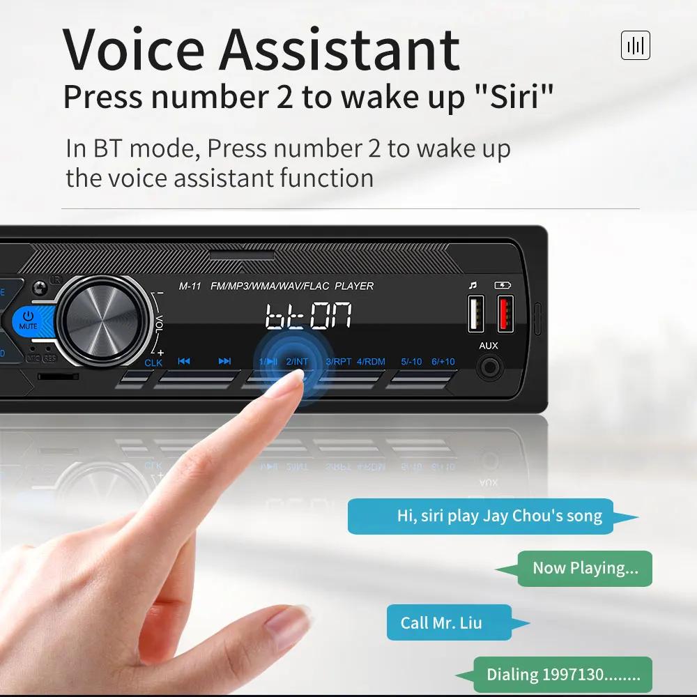 New Car Radio Bluetooth 1Din MP3 Player FM AUX TF Radio Stereo The Car-Finding Function of The Mobile APP and Voice Assistant 12V Bluetooth Hands-free