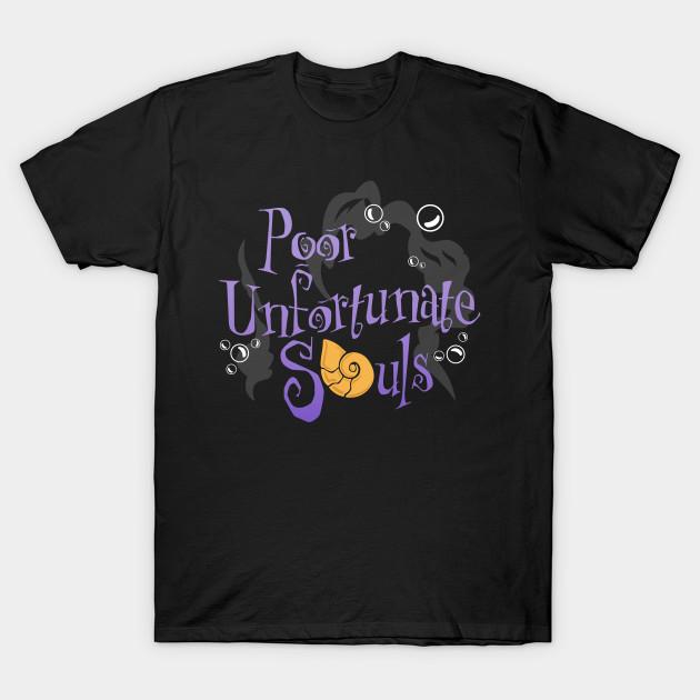 

Men Black Print T-shirt Poor Unfortunate Souls No-Cut Transfer Paper Print Cotton Tshirt 4XL чорний