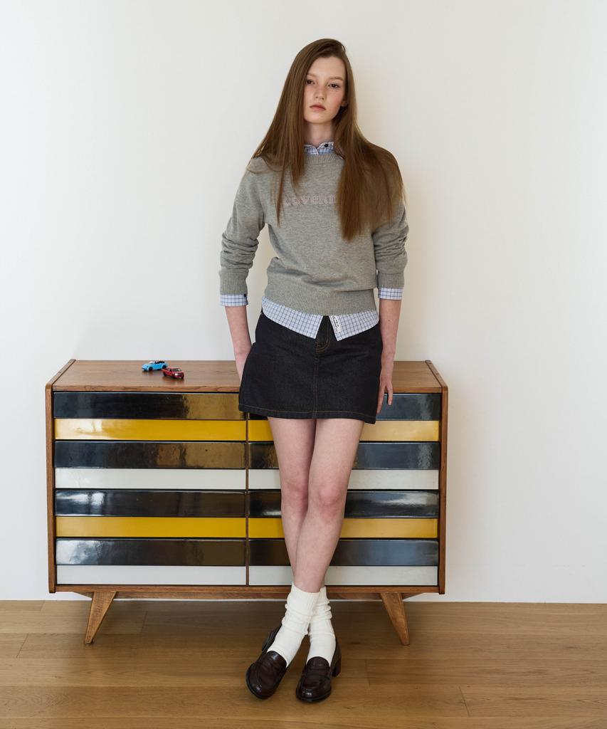 COVERNAT WOMAN Cooper Logo Knit Melange Grey