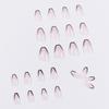 Black French Short Ballet Wearable False Nails with Removable Nail Art Stickers