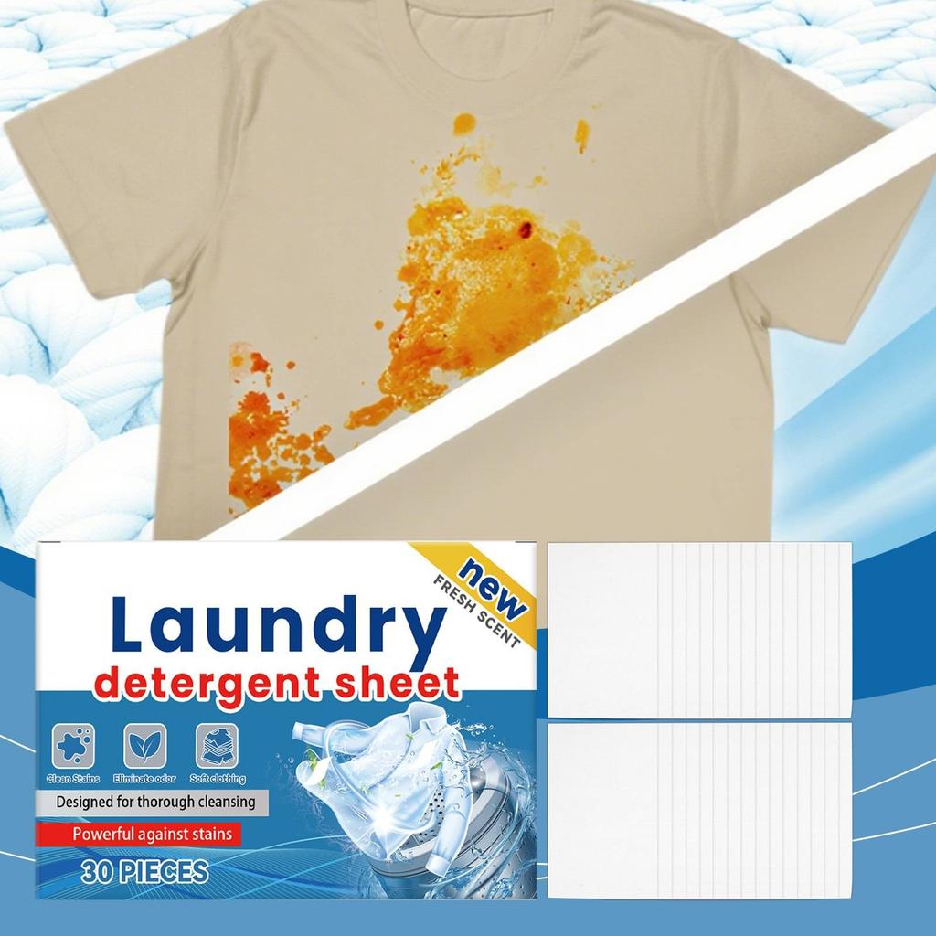 Laundry Strips, Travel Laundry Strips,  Dissolvable Eco-friendly Laundry Sheets Cleaning Laundry Tablets Softening Laundry Tablets