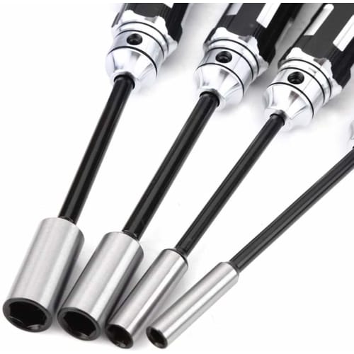 Nut Key Socket Driver, Precision Hex Nut Driver for RC, Set of 4 (4mm, 5.5mm, 7mm, 8mm)