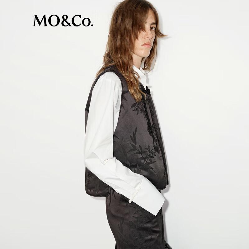 MO&Co. New Chinese Style Plum Blossom Jacquard Padded Vest