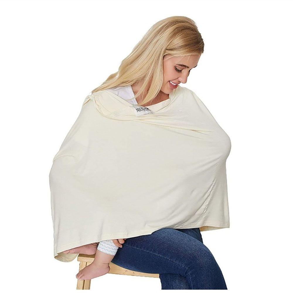 Solid Color Privacy Breastfeeding Shawl Muslin Fabric Baby Nursing Poncho Breastfeeding Cover