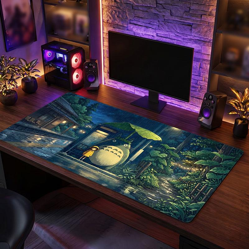 Grand Tapis de SourisMon Voisin Totoro Étendu Tapis de Bureau Souple Gaming Bureau Décoration Table d'Ordinateur Tapis