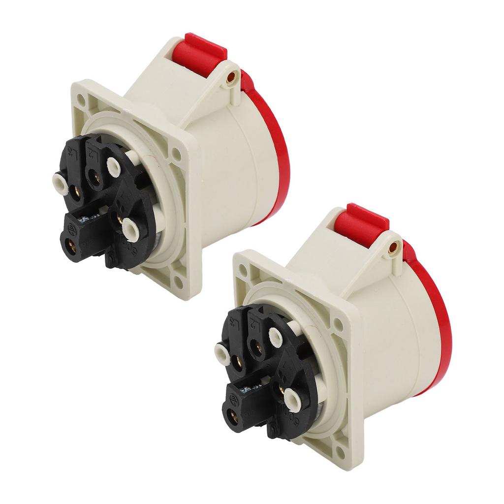 2pcs Industrial Plug Socket 3P+E 4 Pin Connector Waterproof for Construction Parking Lots Trailers 380415V 32A