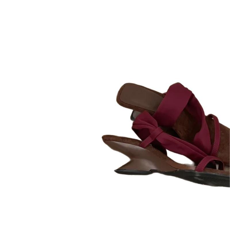 Fashion Hot Selling 2025 Summer New Fashion Temperament Niche Retro Wedge Sandals Square Toe Open Toe High Heel Sandals and Slippers