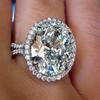 New Luxury Big Oval Cubic Zirconia Crystal Rings Women Wedding Accessories High-quality Silver Engagement Bands Jewelry
