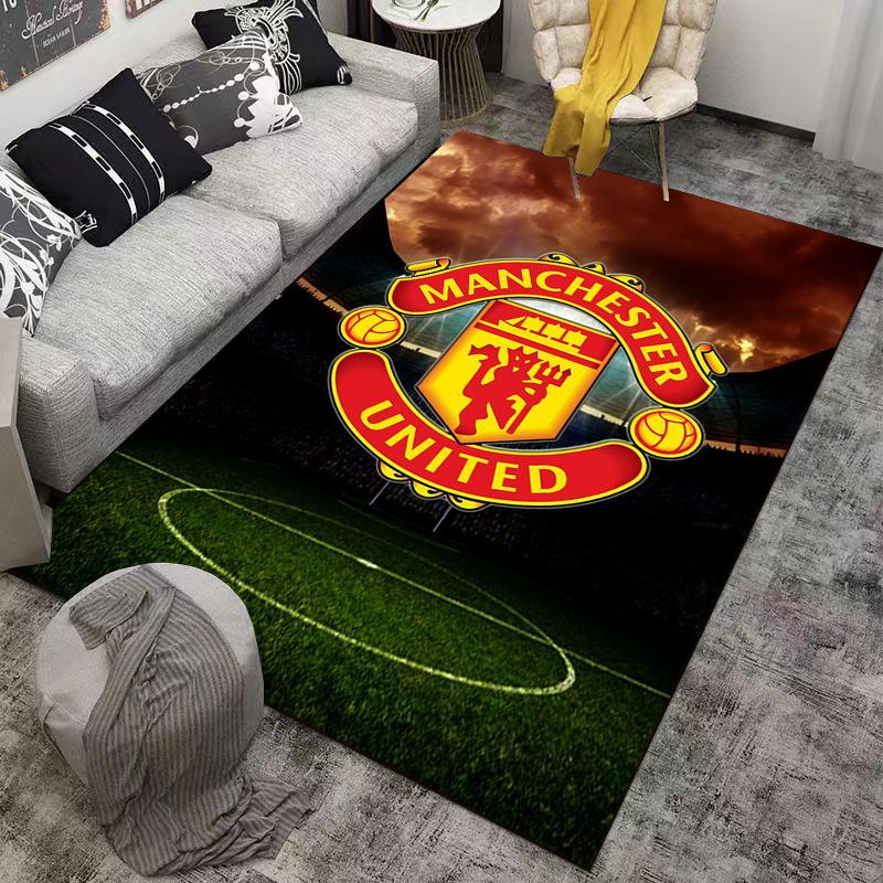 "Manchester United Logo Carpet, Stadium Background, Sports Fan Rug" Suitable for Use As an Anti-slip for Living Room Bedroom Sofas