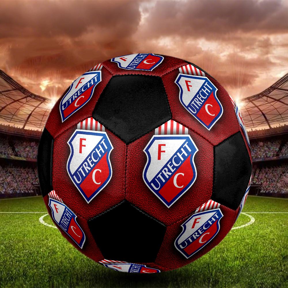 F C Utrecht Indoor Soccer Ball Colorful Machine Stitched PVC Size 5 Team Training Competition Ready Durable High-Bounce Cool Sports Gift