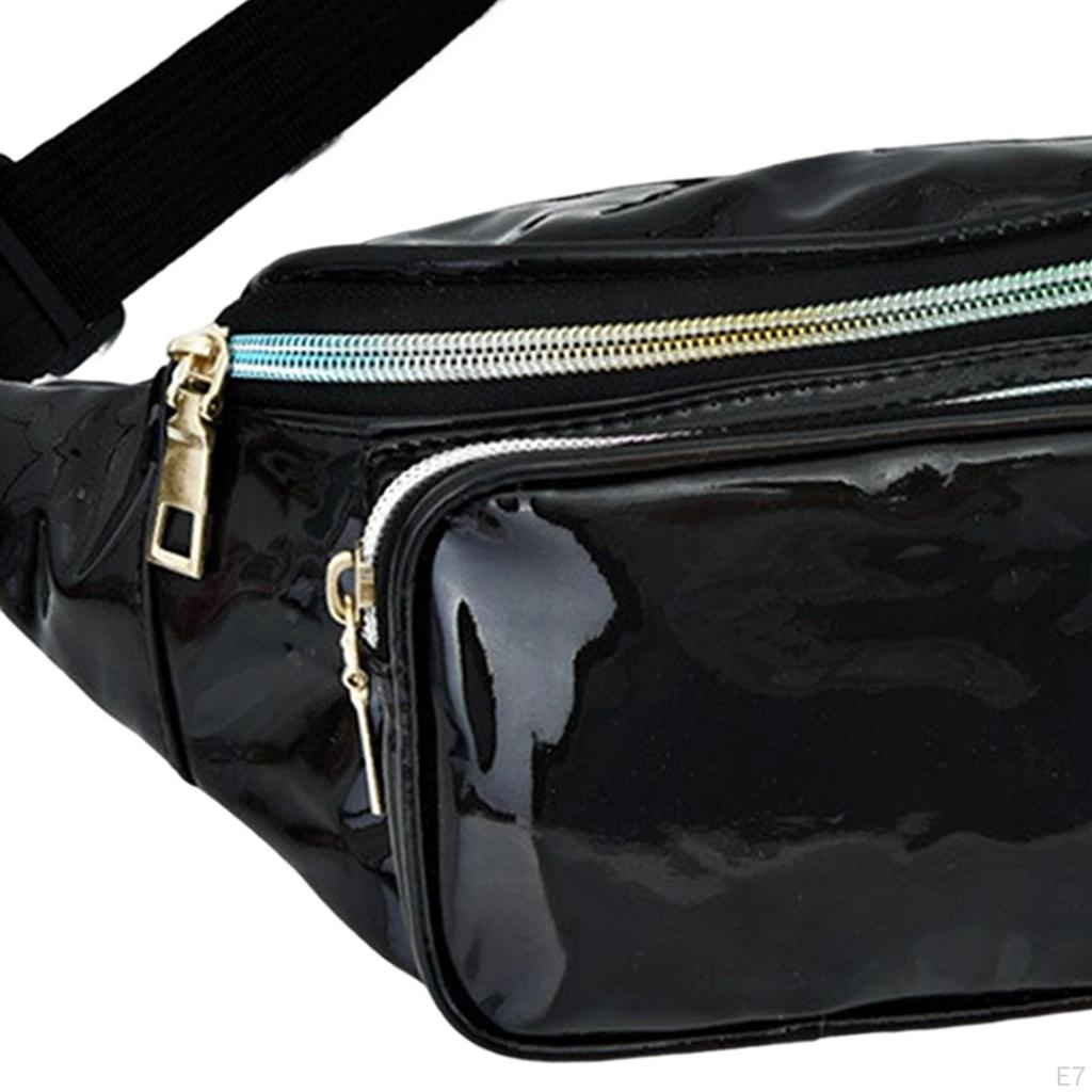 Waist Carry ,with Adjustable Strap, Resistant Shiny Chest Pocket Holographic for Cycling Women