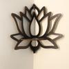 1pc Floating Wooden Lotus Shape Display Shelf, Wall Corner Crystal Stone Storage Rack,Household Storage Organization
