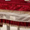 Velvet Lace Hem Table Cloth Dining Chair Cover Set Household Chair Pad Banquet Home Decor Dining Table Rectangular Tablecloth