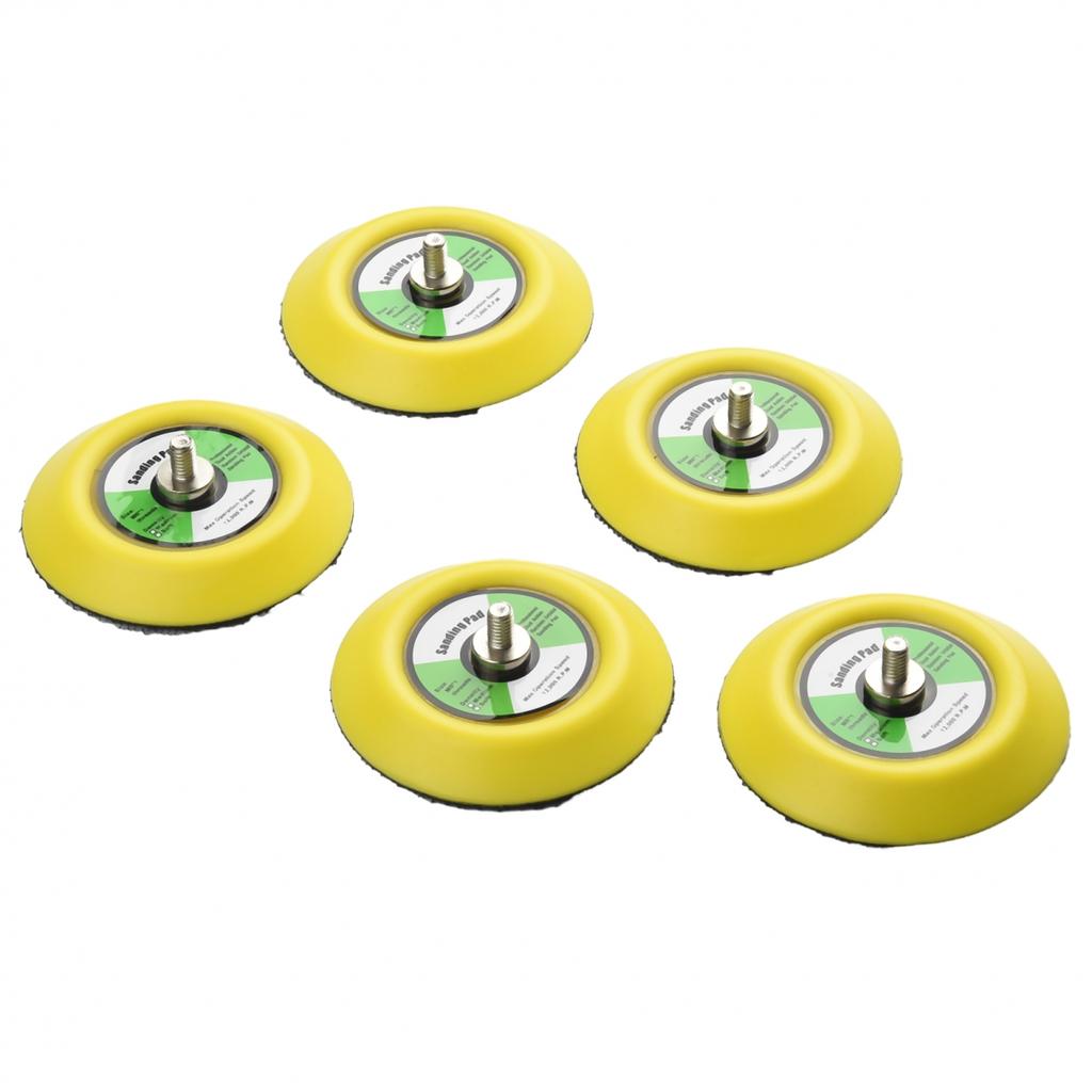 5pcs 3\ 75mm  Sanding Polishing Backing Pad M6 Thread For Air Sander New