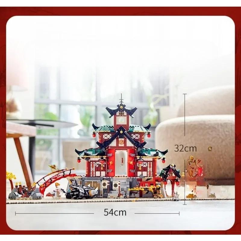71767 Red Temple Building Blocks Model Children Educational Toys for Boys and Girls Holiday Gift Ornaments Collection Hobby