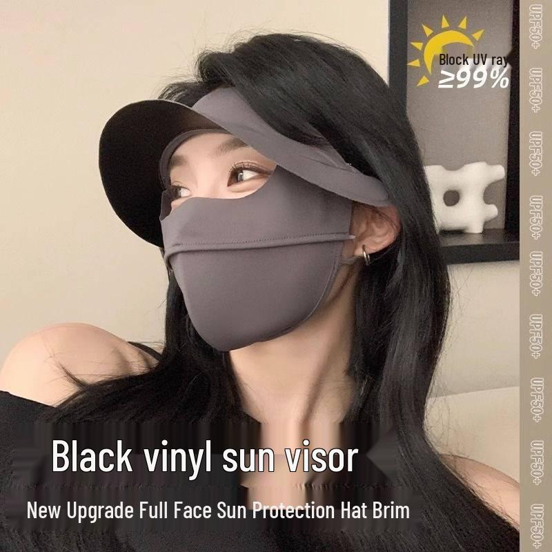 Women s Sun Protection Hat with Integrated Mask, UV-Resistant, Lightweight, Breathable, Ice Silk Facekini
