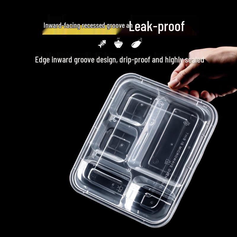 Tongyuan Disposable 5-Compartment Plastic Food Containers