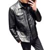 Leather Jacket Men's Autumn Coat Men's, New Lapel Leather Jacket Locomotive Suit Slim Leather Jacket Casual Men