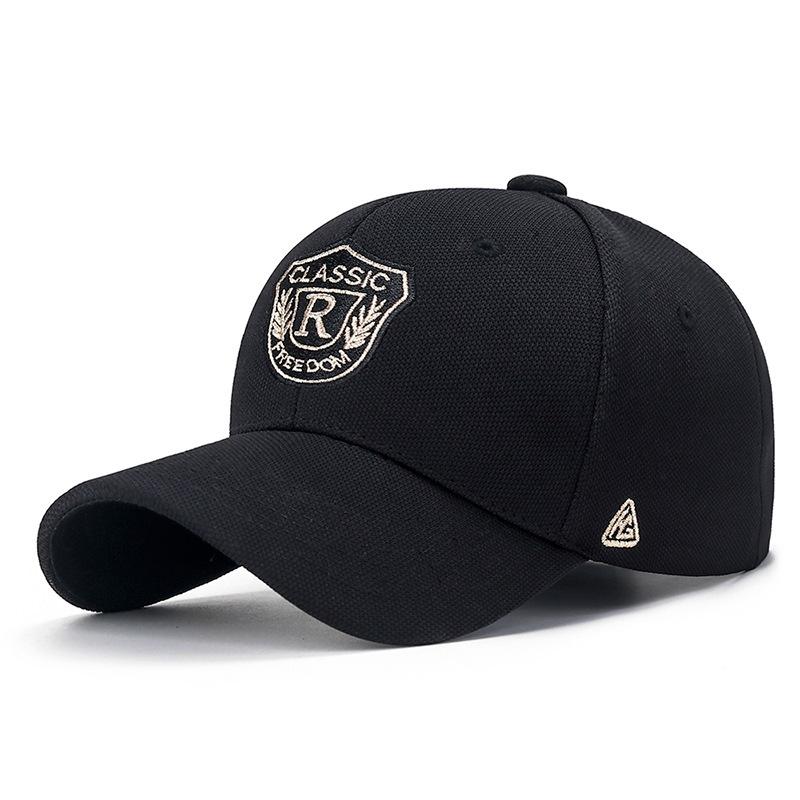 

Бейсболка с буквой R из ананасовой ткани, весна-лето, мужская и женская, вышитая кепка чёрный