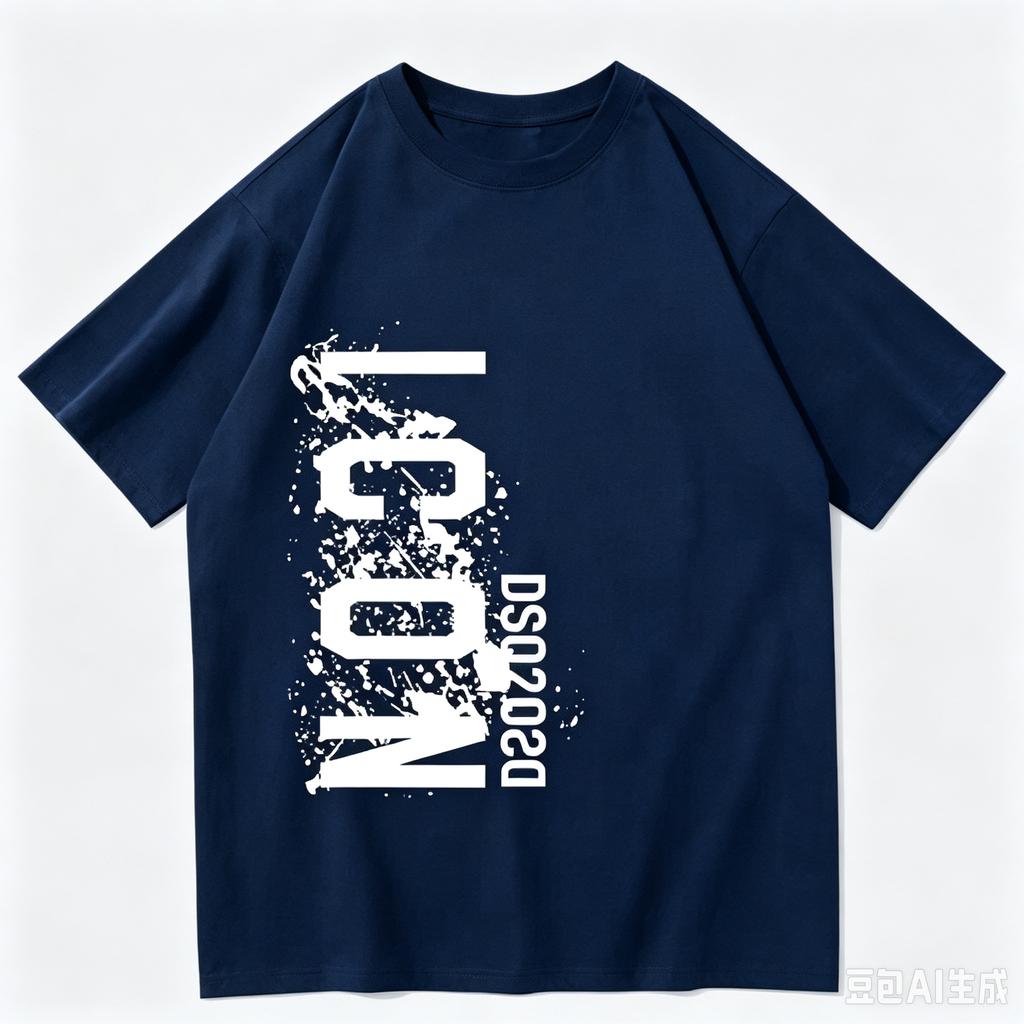 Splatter Ink Letter Graphic T Shirt Vertical Text Print Oversized Crew Neck Short Sleeve Unisex Streetwear Tops