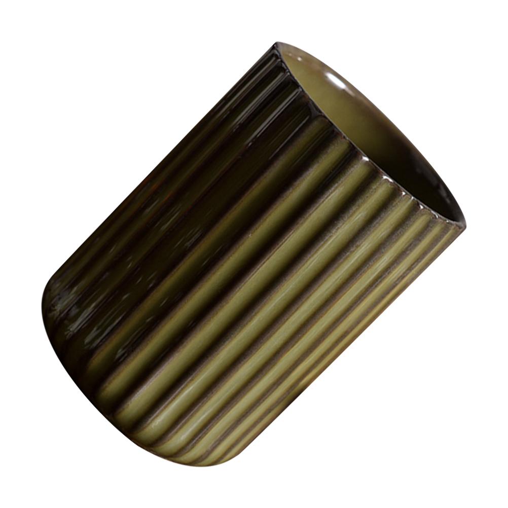 Vintage Streifen Retro Keramik Teetasse Milchbecher Büro Kaffeetasse Leicht 300ml Vintage Milchbecher